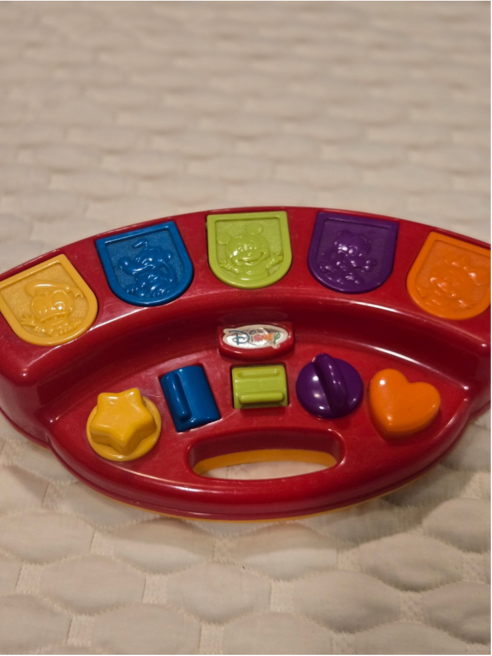 Disney vintage Baby Toy Activity Center One Size Red Yellow pop up toy mickey